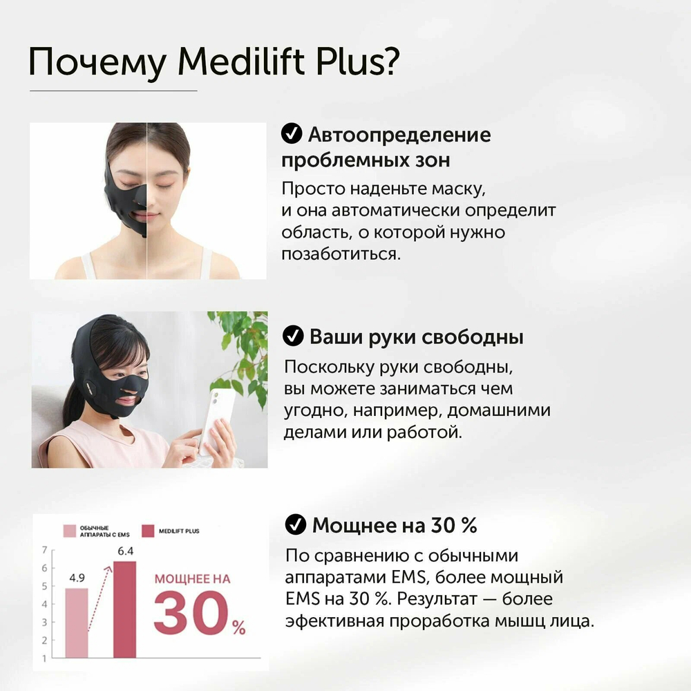 Medilift маска EMS для лица YA-MAN Medi lift Plus от морщин. Электрический массажер для лица лифтинг аппарат для подтяжки овала.