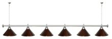 Лампа STARTBILLIARDS 6 пл. (плафоны медь,штанга хром,фурнитура золото)
