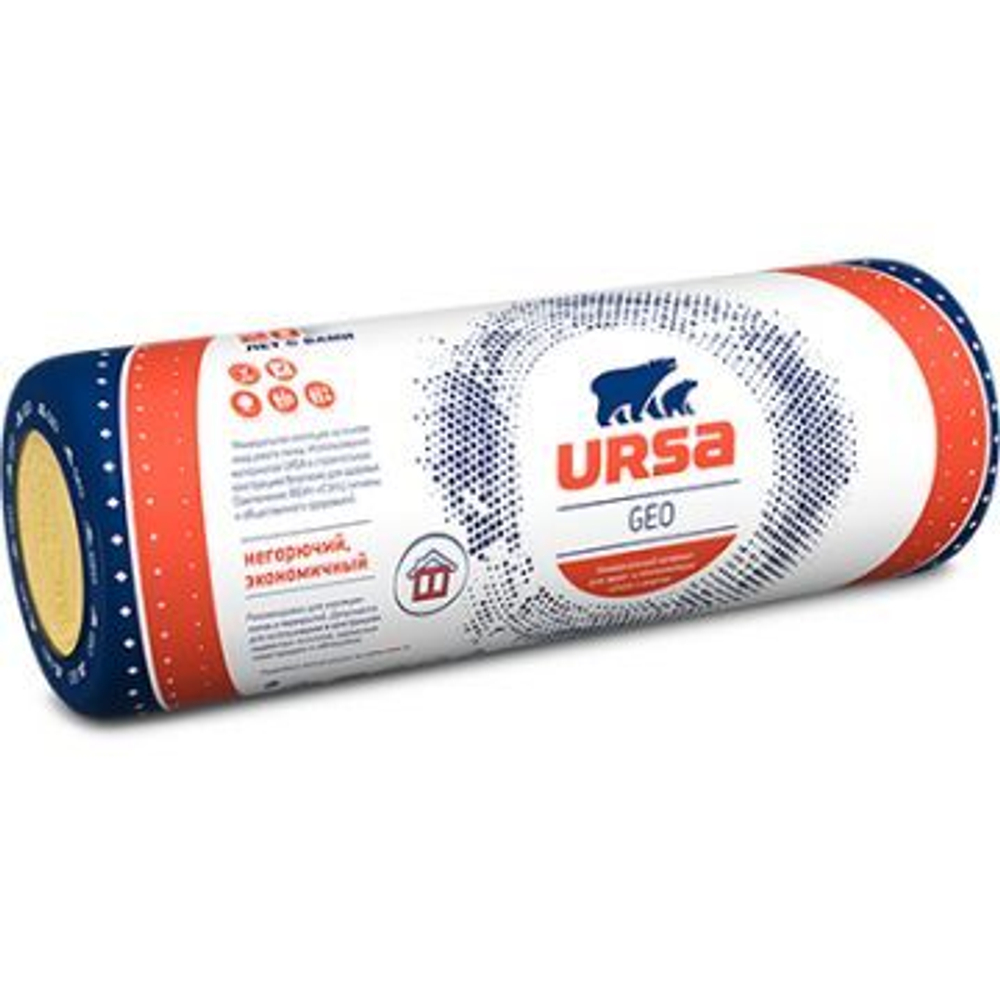 Теплоизоляция Ursa GEO Лайт рулонная 6250х1200х50 мм 2 шт (10 кг/м3; 0,75 м3; 15 м2)