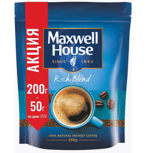 КОФЕ MAXWELL HOUSE 200+50ГР