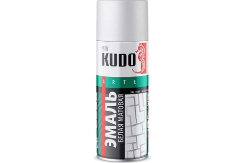 Краска аэрозольная, белая матовая. KUDO. 520 мл.