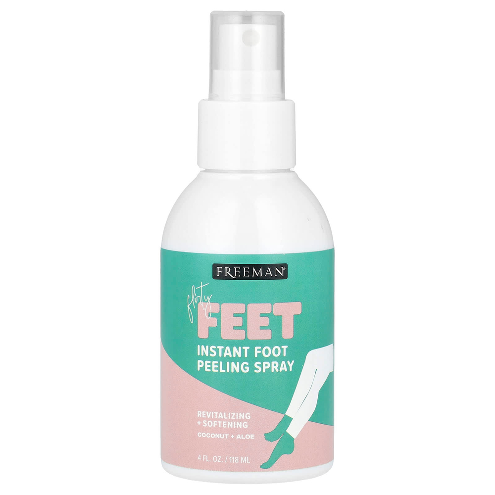 Freeman Beauty, Flirty Feet, мгновенный спрей-пилинг для ног, кокос + алоэ, 118 мл (4 жидк. унции)