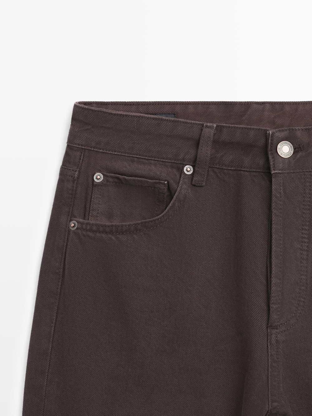 Massimo Dutti Джинсы с широкими штанинами, шоколадный