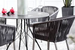 "Конте" интерьерный стол из HPL круглый Ø90см, цвет "серый гранит"