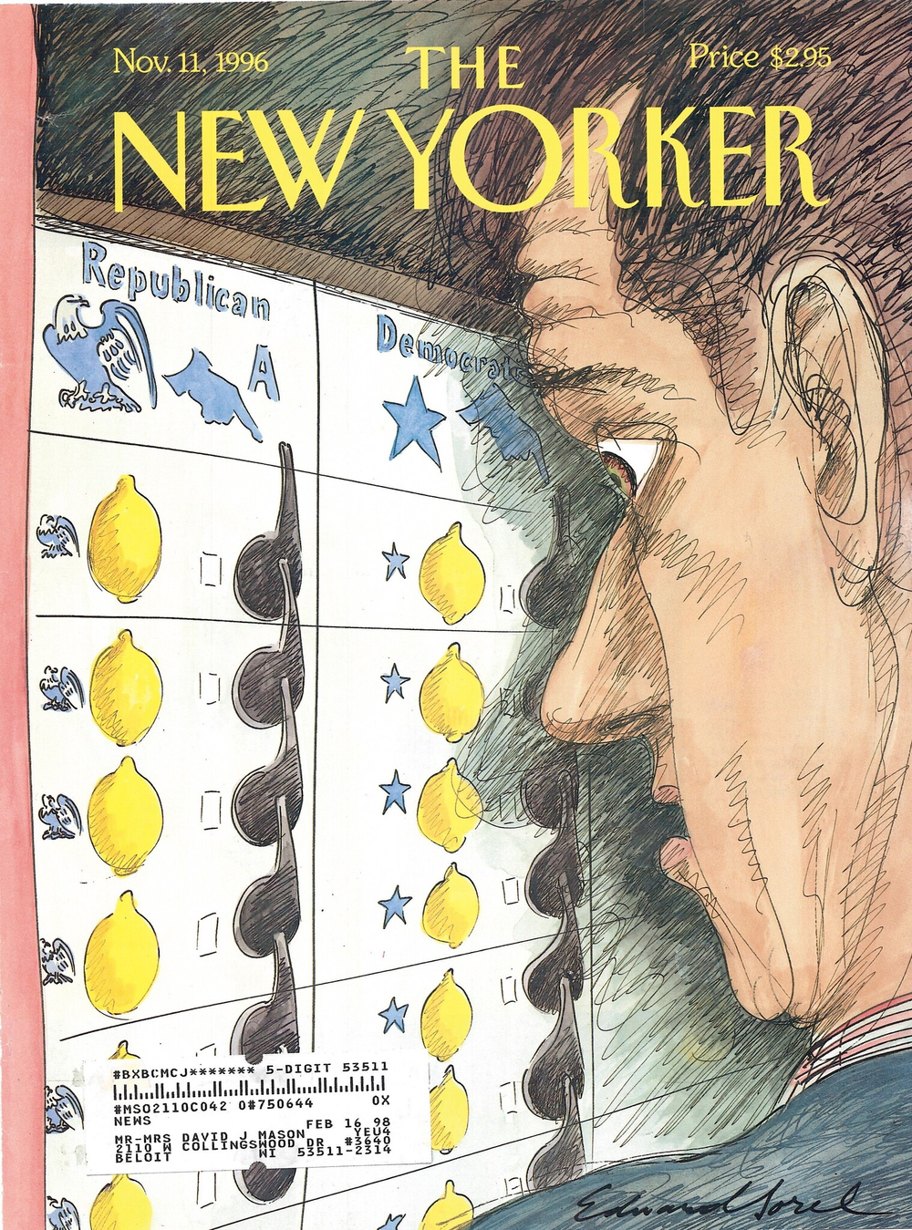 Журнал The New Yorker 11-11-1996, обложка