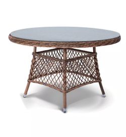 "Эспрессо" плетеный круглый стол, диаметр 118 см, цвет коричневый