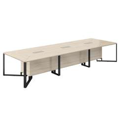 SP.0107.AR.AR.AN / Стол переговорный 4200х1400х750 / столешница:акация равелло, подстолье:акация равелло, металлокаркас:антрацит, лючок:серый