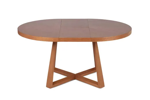 Раздвижной обеденный стол Brave Ø120-160 см, шпон дуба темный