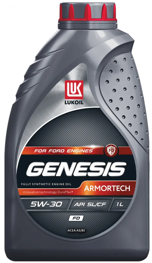 Моторное масло Лукойл Genesis Armortech FD 5W-30, SL/CF, A5/B5, синтетическое, 1 л