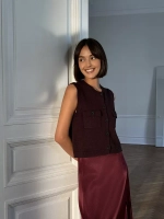 Юбка атласная с разрезом, шелковая на резинке, миди