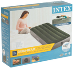 Мaтрас нaдувной Intex 64106 Deluxe Twin 76х193х25 см / Крoвать нaдувная Интeкс односпальная узкая велюровая для дома и туризма