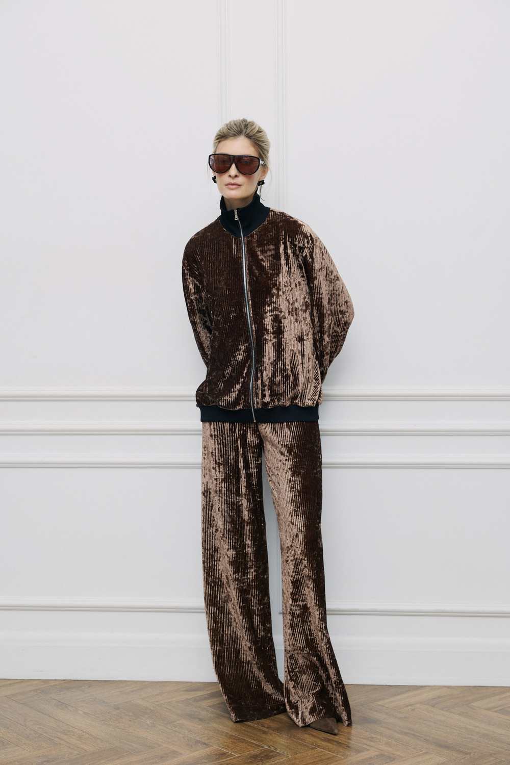 Брюки бархат Трюфель