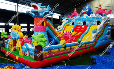 Коммерческий надувной батут "На морском дне" 15*8*7 м