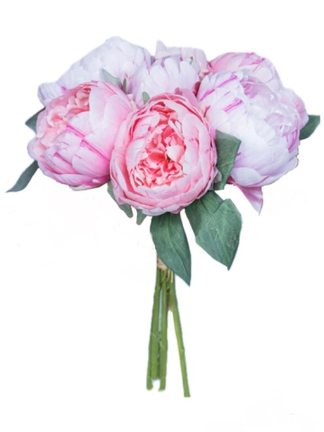 Букет пионов текстиль - Бело-розовый