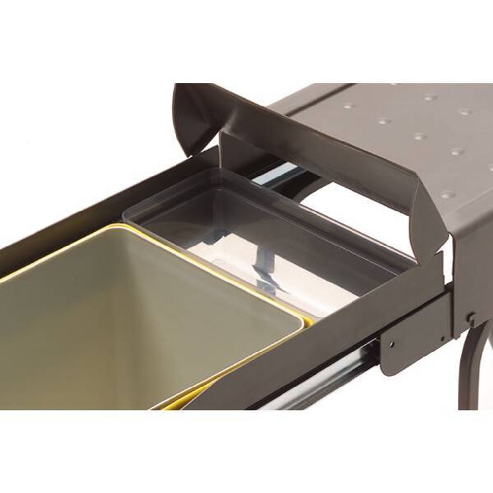 Ведро для мусора (21л) выдвижное, пластик светло-серый + серый кварц