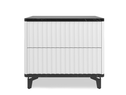 Тумба прикроватная на ножках с ящиками ROYAL 5003 эко (Мрамор Неро-Черный)