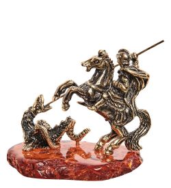 AM-2806 Фигурка «Георгий Победоносец» (латунь, янтарь)
