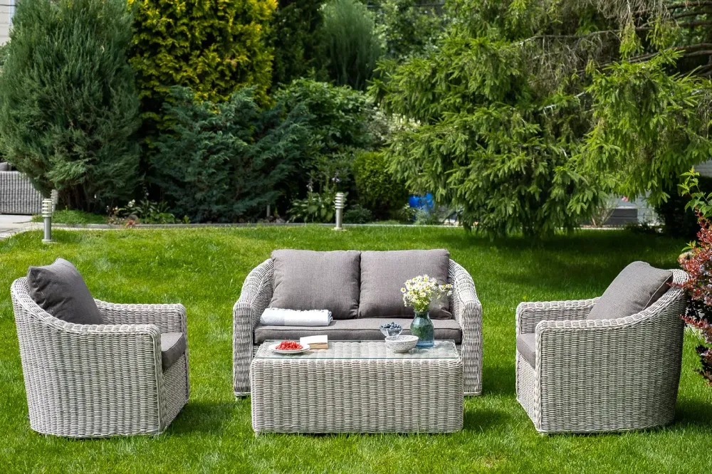 "Кон Панна" столик журнальный из искусственного ротанга, цвет бежевый