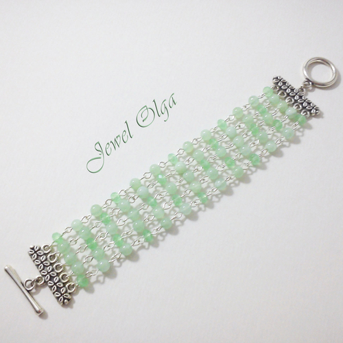 Браслет широкий с ониксом "Весеннее настроение"