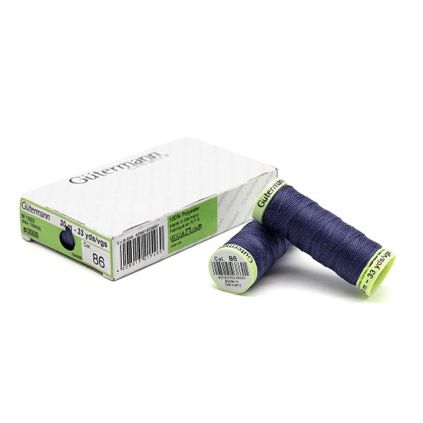 Нитки отделочные Gutermann Top Stitch 30 (30 метров), 5 кат. | 086 фиолетовый джинс