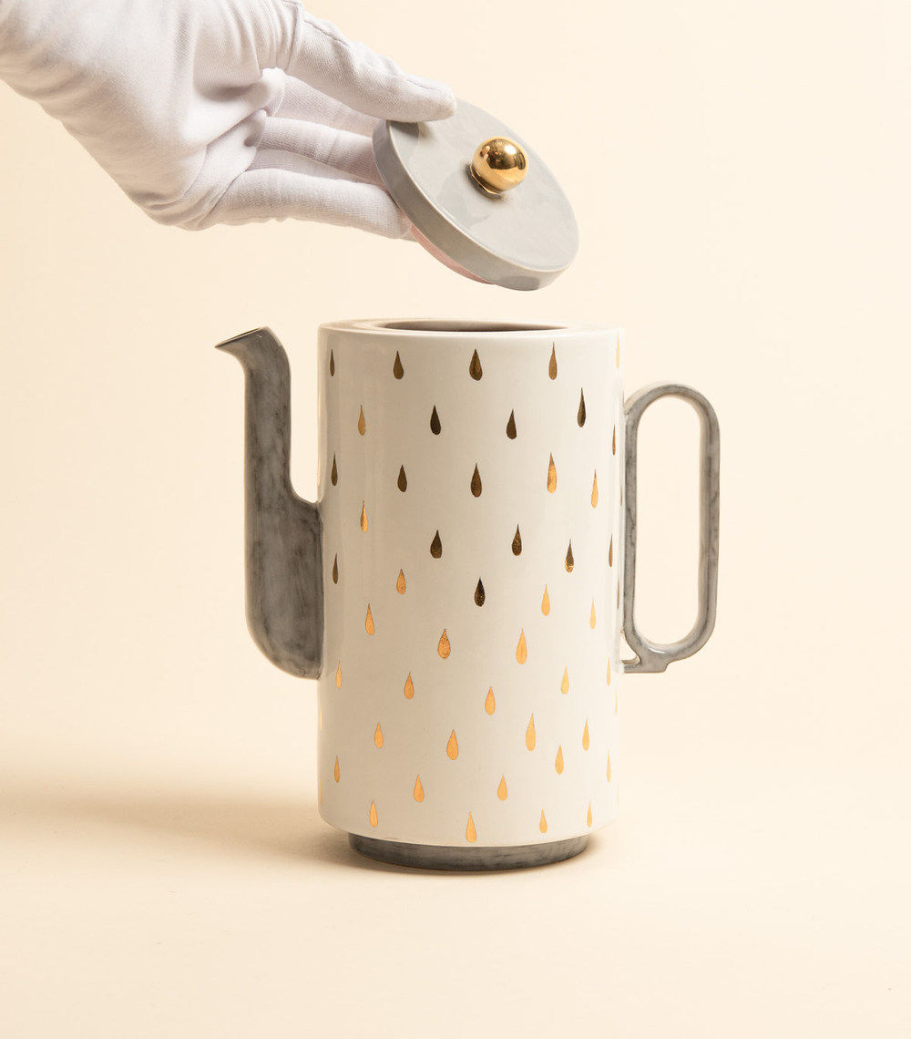 Чайник — Капли, белый, 900 мл | Мария Кеслер