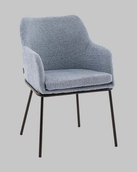 Стул с подлокотниками Орли new ткань букле синий