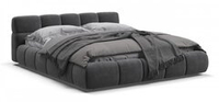 Босс Дрим Кровать+ПМ 180 Велюр Монолит серая