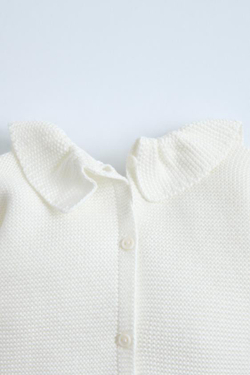 ZARA СВИТЕР С ВОЛАНАМИ, СВЕТЛЫЙ ЭКРЮ