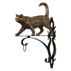 Кронштейн для цветов Кот Welcome Бронза