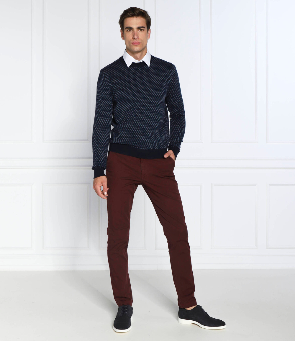 Хлопковый свитер lacrimo BOSS BLACK - темно-синий(50477378)