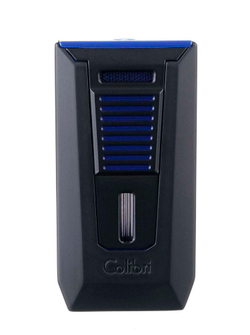 Зажигалка сигарная Colibri Slide (двойное пламя), черно-синяя