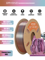 Пластик Eryone HS Quadruple Color Silk PLA Emerald Athene (Silver&Rose Gold&Emerald Green&Wine Red)