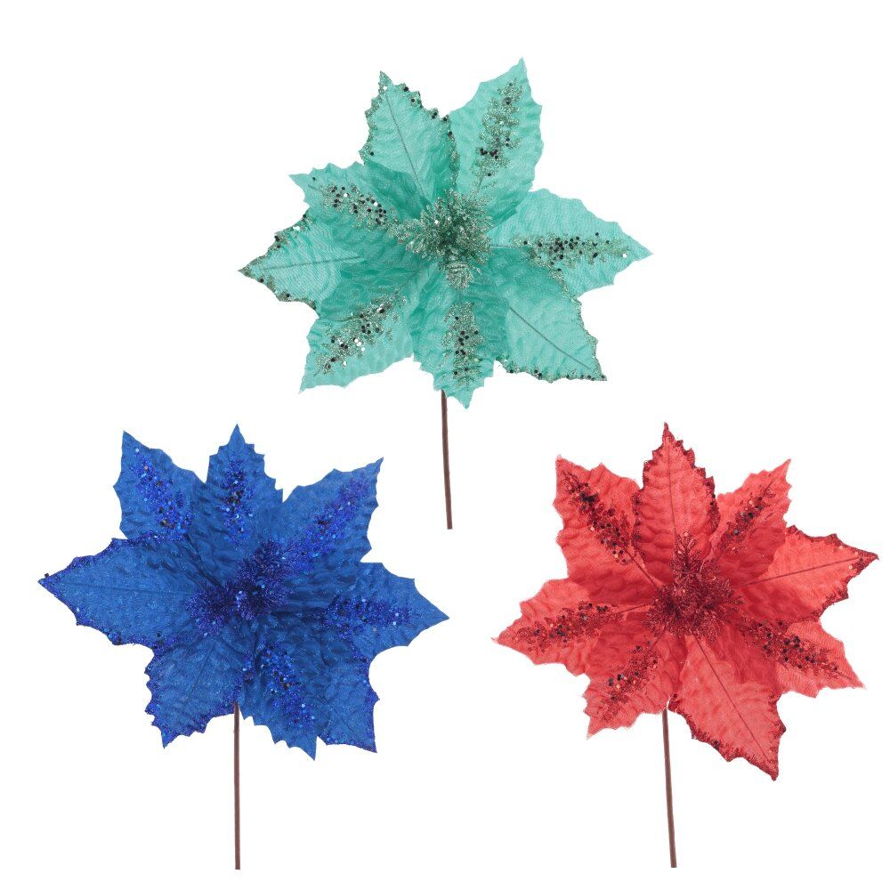 GAEM Цветок искусственный "Пуансеттия", L30 W30 H32 см, 3в.