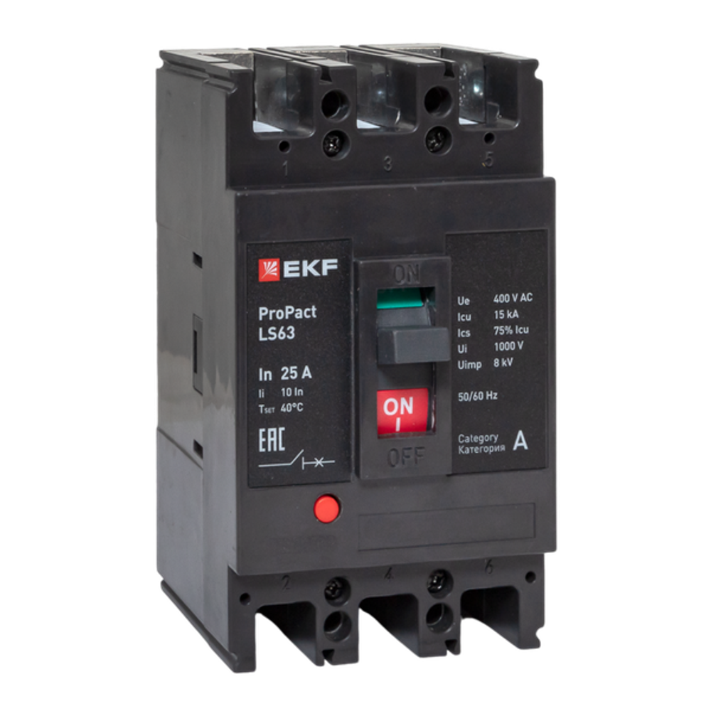 Автоматический выключатель в литом корпусе  EKF mccb-63-15-3-25-ls