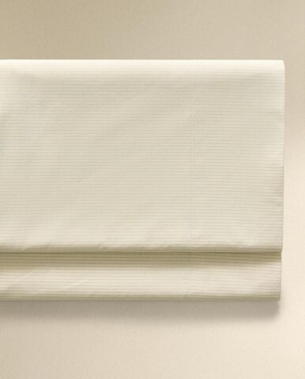 Zara Home - Полосатая простыня, белый, 290x280 см