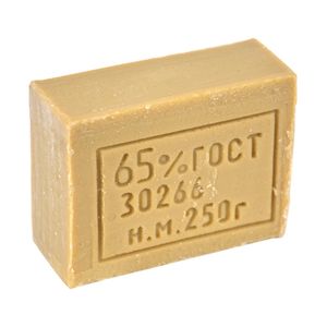 Мыло хозяйственное Россия 65% без упаковки 200 гр/шт ±10% 36 шт/кор