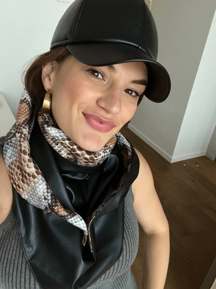 Бейсболка экокожа чёрная