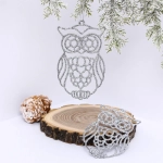 Подвеска «Мудрая сова» 10 см (набор 2 шт), серебро