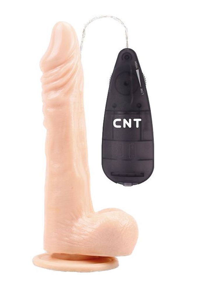 Телесный вибратор-реалистик 8.5 Vibrating Beginner Dildo - 21,5 см.