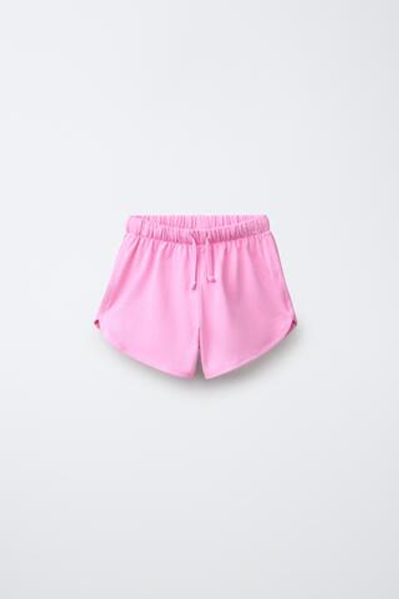 ZARA ОДНОТОННЫЕ ШОРТЫ ИЗ ПЛОТНОГО ДЖЕРСИ, РОЗОВЫЙ