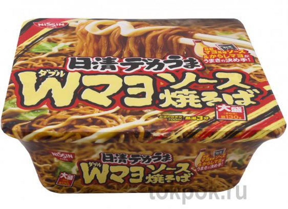 Лапша Яки Соба со вкусом курицы с капустой в горчично-майонезном соусе Nissin, 153 гр