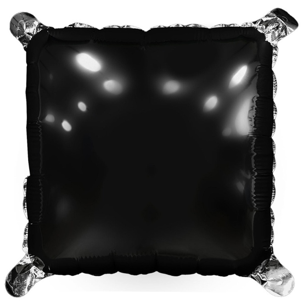 Шар фольгированный Квадрат 40 см (Черный)