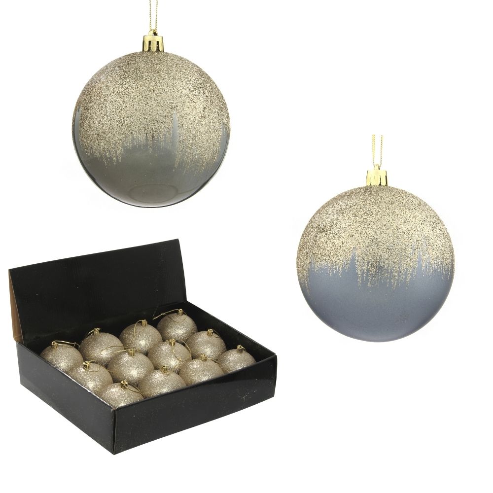 GAEM Набор из 12шт Украшение новогоднее Шар "Алмазная роскошь", D 8 см, L35 W27 H8,5 см