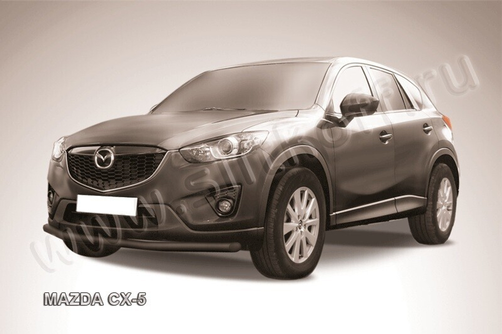 Защита переднего бампера (нержавейка) Mazda CX-5 (2011-2017) d57 (черный)