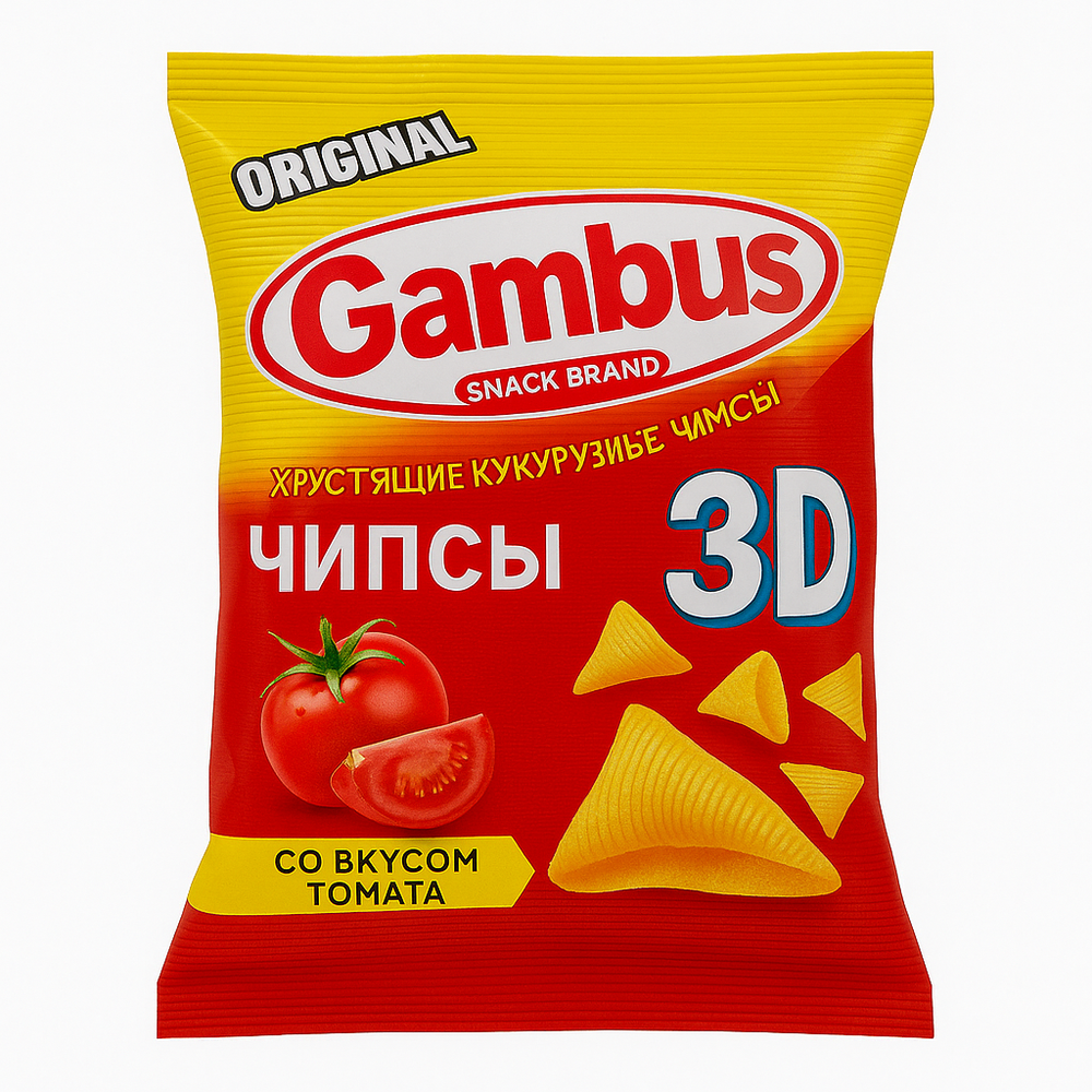 Чипсы 3D со вкусом томата Gambus 40 гр