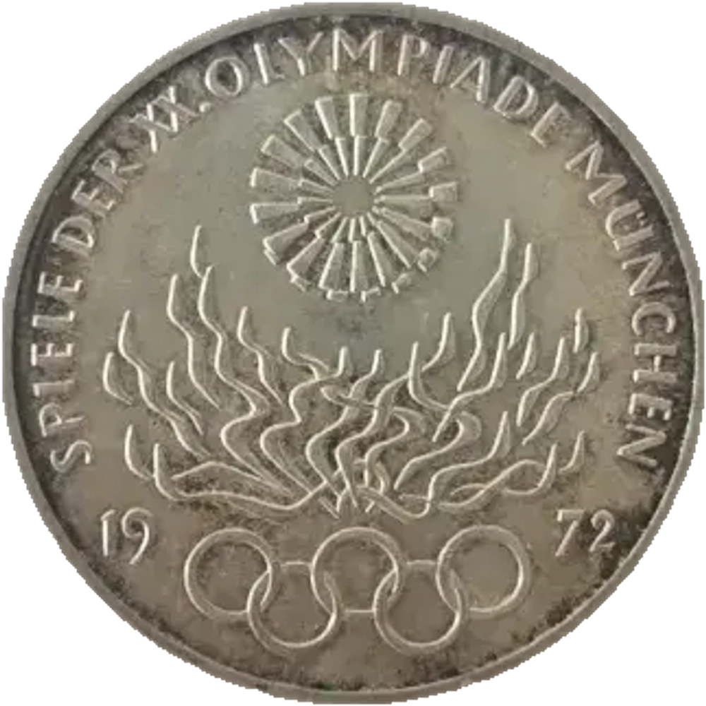 Germany, 10 Deutsche Mark 1972 – Munich Olympic Games (Karlsruhe Mint - G), AU