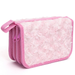 Пенал 3 отделения Alingar, искусственный мех, молния, 120 х 190 мм, "Fur roses", микс (розовый, голубой, фиолетовый, св-розовый)