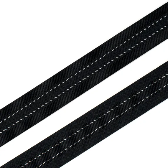 Резинка широкая, черная/белая полоски 30 мм, Германия