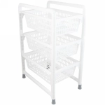 Этажерка универсальная «НУЖНАЯ», 3 секции с выдвижными лотками, цвет белый, 45*319*63см, лоток на 9л