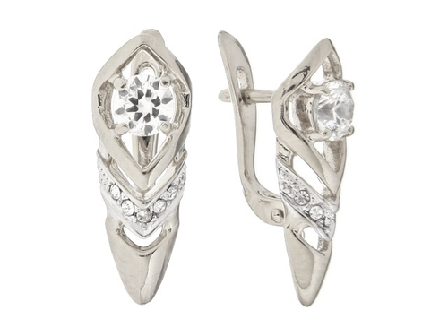 "Лила" серьги в серебряном покрытии из коллекции "Санскрит" от Jenavi  с английским замком